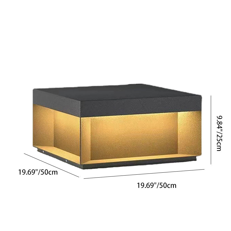 Moderne Minimalistiske Rustfritt Stål Firkantet LED Utendørs Lys Med Solenergi & Vanntette Funksjoner For Hage, Terrase, Port | Luvikno