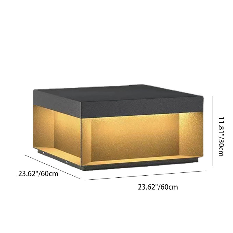 Moderne Minimalistiske Rustfritt Stål Firkantet LED Utendørs Lys Med Solenergi & Vanntette Funksjoner For Hage, Terrase, Port | Luvikno
