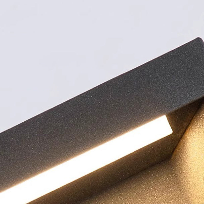 Moderne Minimalistiske Rustfritt Stål Firkantet LED Utendørs Lys Med Solenergi & Vanntette Funksjoner For Hage, Terrase, Port | Luvikno
