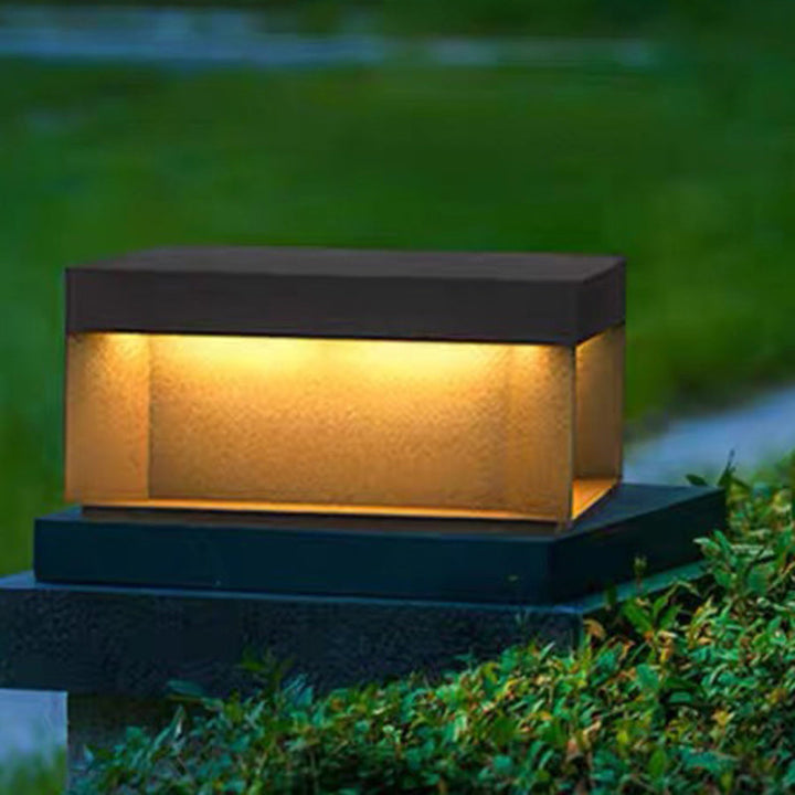Moderne Minimalistiske Rustfritt Stål Firkantet LED Utendørs Lys Med Solenergi & Vanntette Funksjoner For Hage, Terrase, Port | Luvikno
