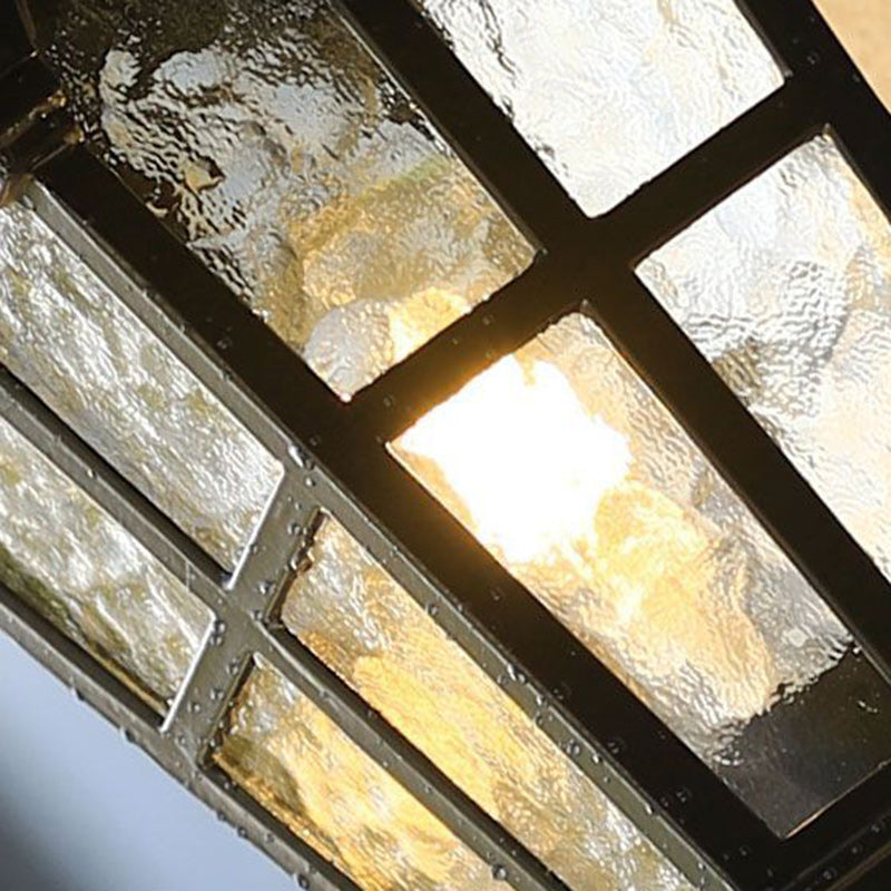 Samtidig nordisk aluminium glass buet firkantet 1-lampe vegglampe for utendørs | Luvikno