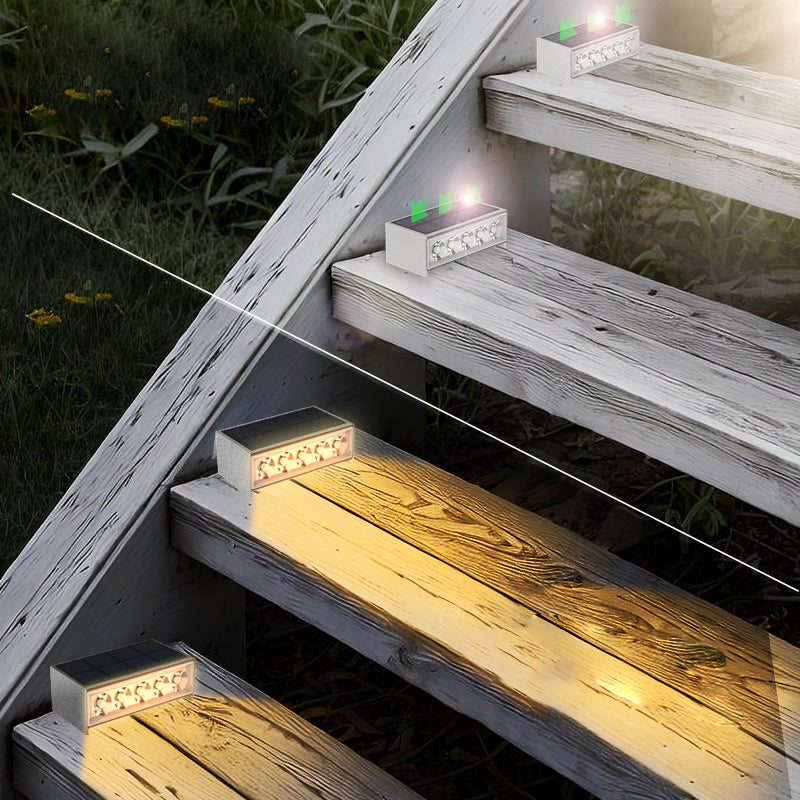Moderne Minimalistiske Solvannavvisende ABS PC Rektangulær LED Utendørs Trinnlys Ideell For Hage Og Utendørs Patio | Luvikno