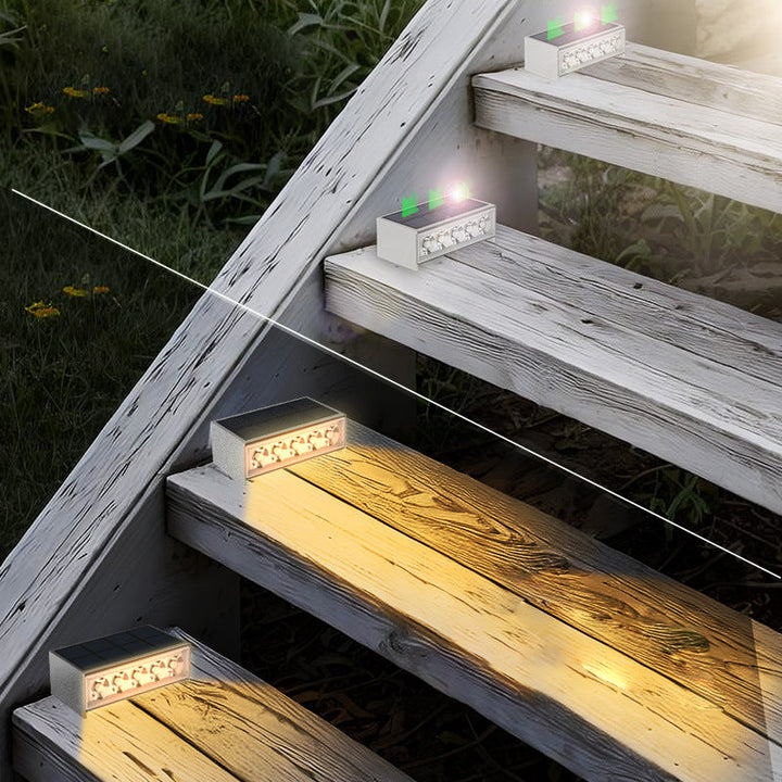 Moderne Minimalistiske Solvannavvisende ABS PC Rektangulær LED Utendørs Trinnlys Ideell For Hage Og Utendørs Patio | Luvikno
