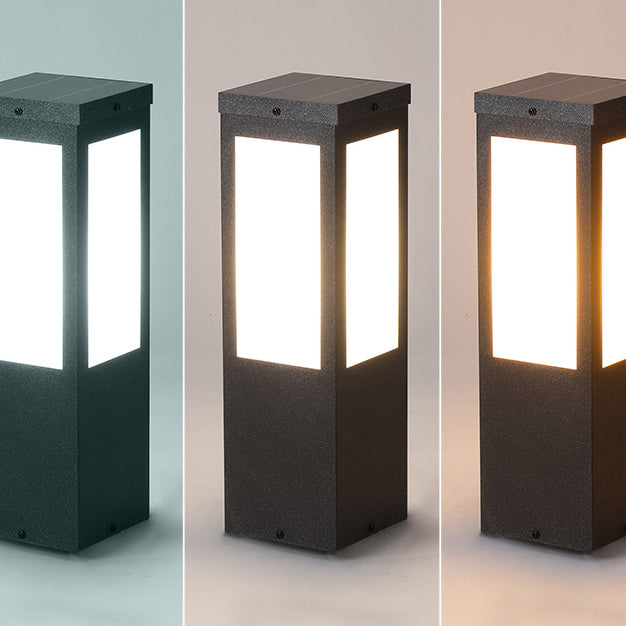 Moderne minimalistiske solvannavstøtende metall- og PC-søyler LED utendørslys landskapsbelysning for hage og utendørs veranda | Luvikno