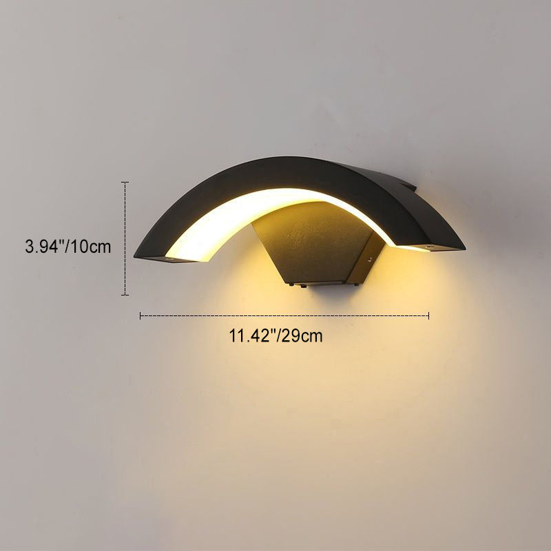 Moderne minimalistisk buet aluminium akryl LED vegglampe for hage | Luvikno