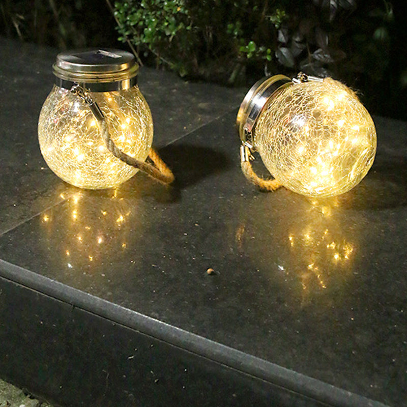 Moderne Art Deco Solar Orb Rustfritt Stål Glass LED Utendørs Lys For Hage | Luvikno