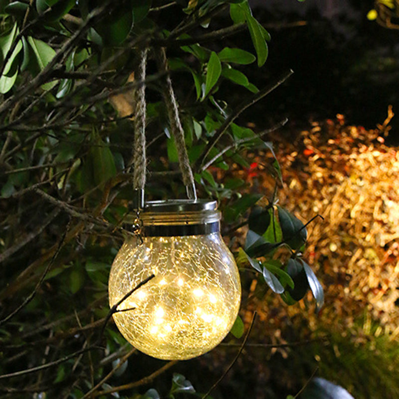 Moderne Art Deco Solar Orb Rustfritt Stål Glass LED Utendørs Lys For Hage | Luvikno