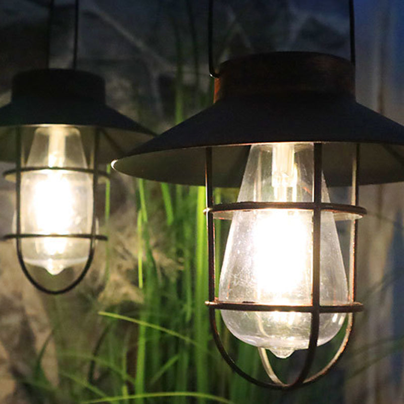 Moderne Minimalistiske Sol Sylinder Hullet Ut Jern Plast LED Utendørs Lys For Hage | Luvikno