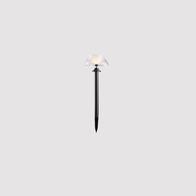 Moderne Minimalistisk Rund Halv Ball Lang Stang Jern ABS LED Grunnkontakt Utendørs Lys For Hage | Luvikno