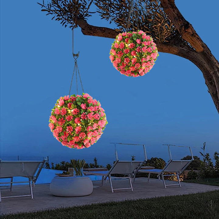 Moderne Art Deco Runde Blomsterbukett Plast LED Utendørs Lys For Hage | Luvikno