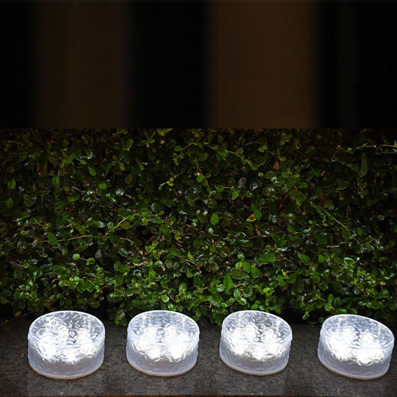 Moderne minimalistiske solrunde is mursteinformede akryl LED utendørslys for hage | Luvikno