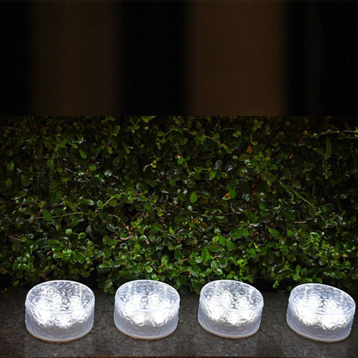 Moderne minimalistiske solrunde is mursteinformede akryl LED utendørslys for hage | Luvikno