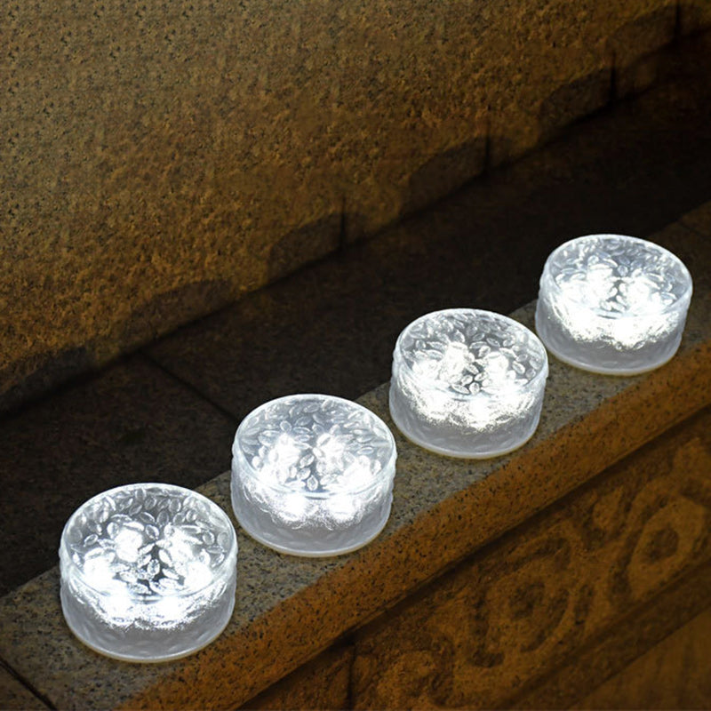Moderne minimalistiske solrunde is mursteinformede akryl LED utendørslys for hage | Luvikno