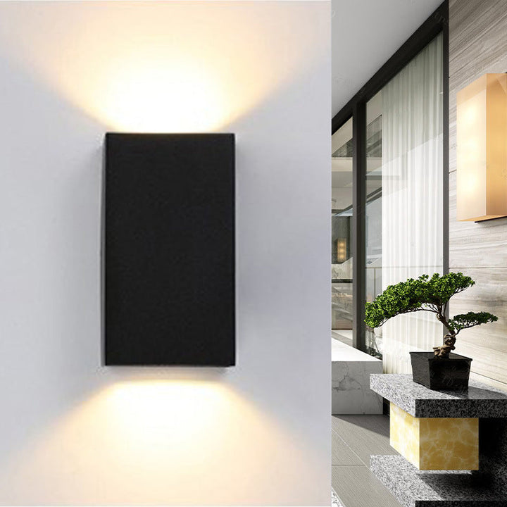 Moderne Minimalistisk Vanntett Rektangulær Aluminium LED Utendørs Vegglampe For Utendørs Patio | Luvikno