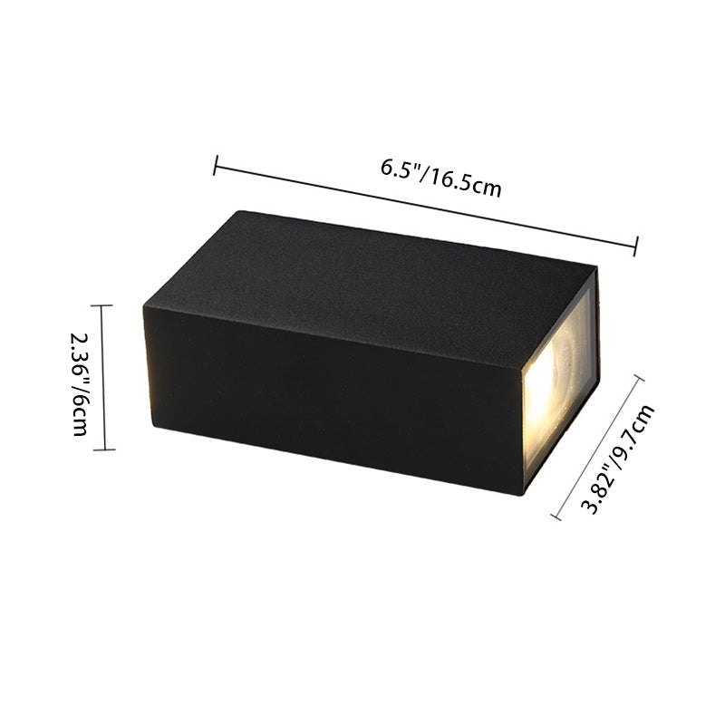 Moderne Minimalistisk Vanntett Rektangulær Aluminium LED Utendørs Vegglampe For Utendørs Patio | Luvikno
