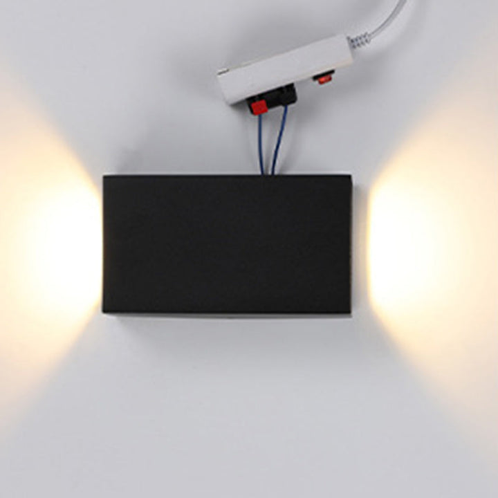 Moderne Minimalistisk Vanntett Rektangulær Aluminium LED Utendørs Vegglampe For Utendørs Patio | Luvikno