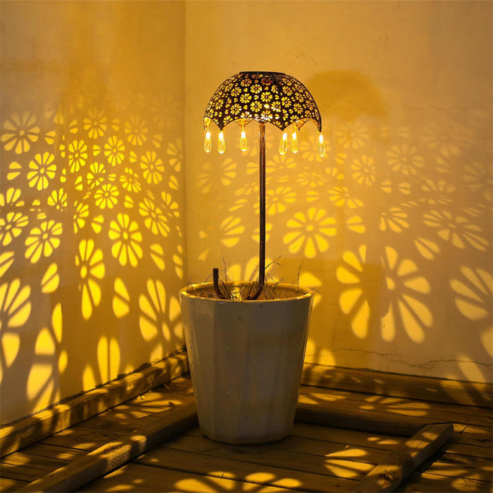 Moderne Art Deco Solvannskjerm Jern LED Bakkeplugg Utendørs Lys For Hage | Luvikno
