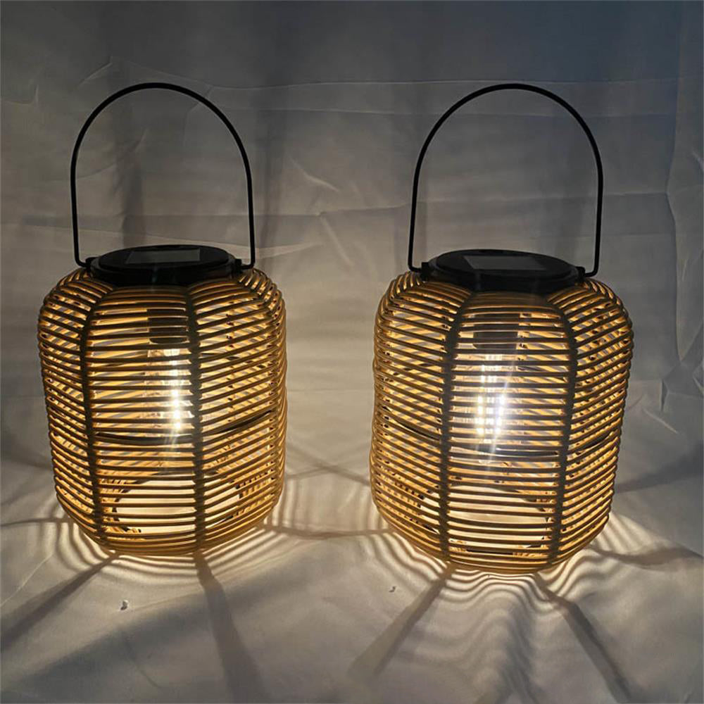 Moderne Art Deco Sol Vanntett Sylinder Lanterne Uthult Plast Jern LED Utendørs Lys For Hage | Luvikno