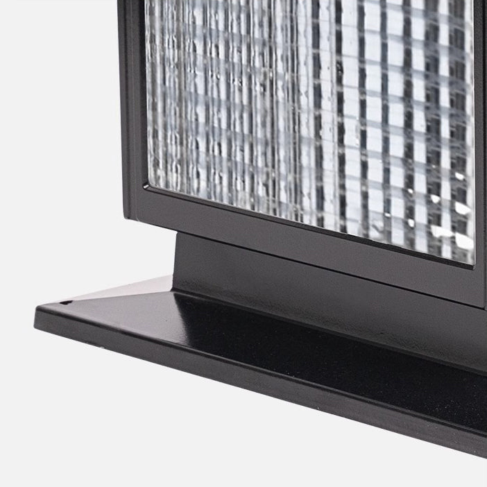 Moderne Minimalistisk Solvannrett Rektangulær Diamant Stripe Glasseskjerm Aluminium Ramme LED Post Hodelampe For Hage | Luvikno