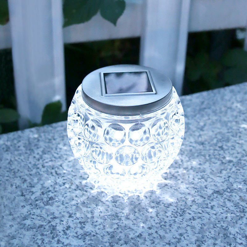 Moderne Art Deco Solglasskrukke Full Of Stars ABS Rustfritt Stål LED Utendørslys For Hage | Luvikno