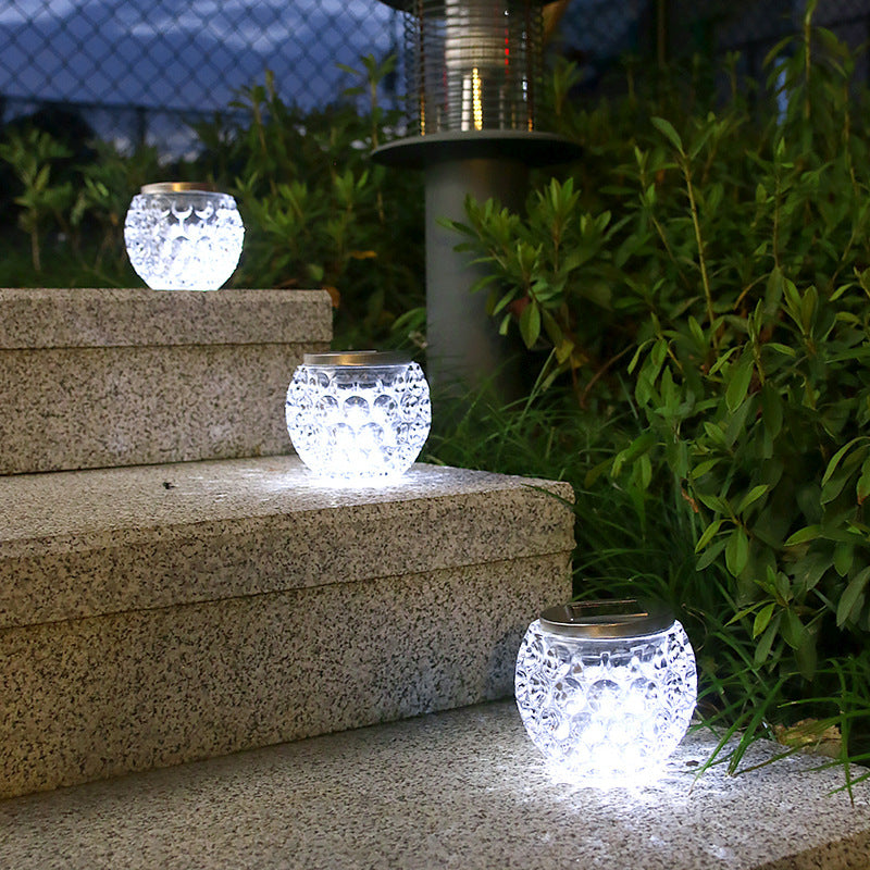 Moderne Art Deco Solglasskrukke Full Of Stars ABS Rustfritt Stål LED Utendørslys For Hage | Luvikno