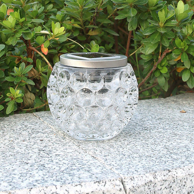 Moderne Art Deco Solglasskrukke Full Of Stars ABS Rustfritt Stål LED Utendørslys For Hage | Luvikno