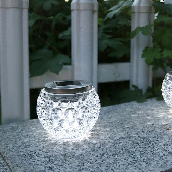 Moderne Art Deco Solglasskrukke Full Of Stars ABS Rustfritt Stål LED Utendørslys For Hage | Luvikno