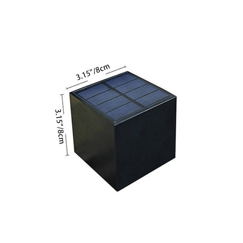 Moderne minimaliste kube plastisk solenergi LED vegglampe for hagen | Luvikno