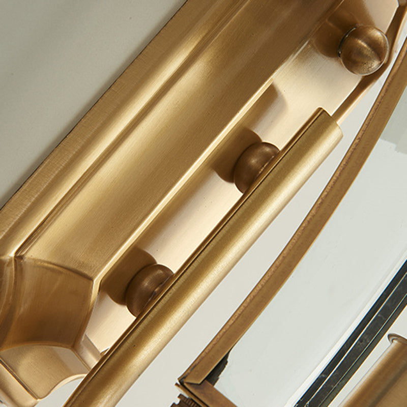 Tradisjonell europeisk trapezoid kobberglass 1-lys vegglampe for hage | Luvikno