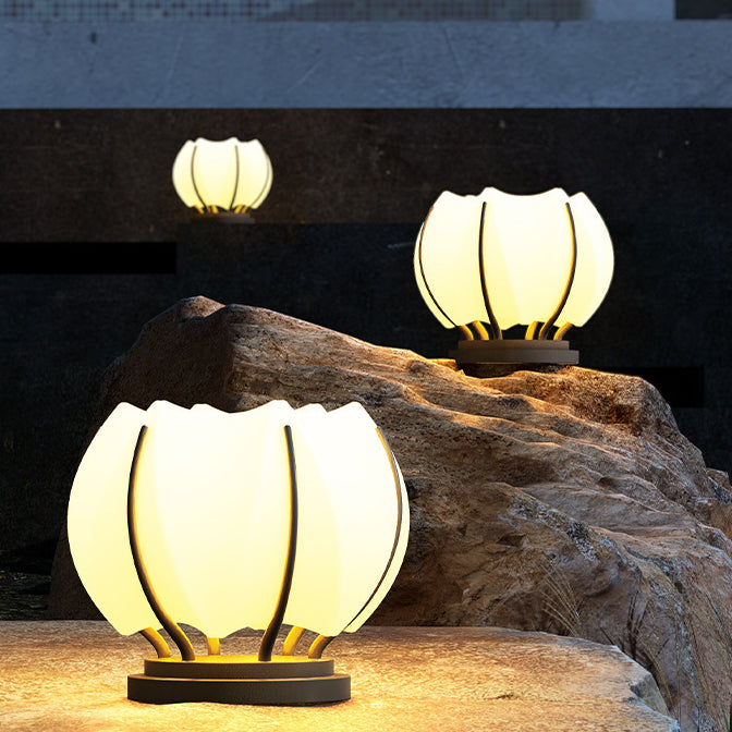 Moderne Kreativ Blomst Jern Plast LED Post Hode Lys For Hage | Luvikno