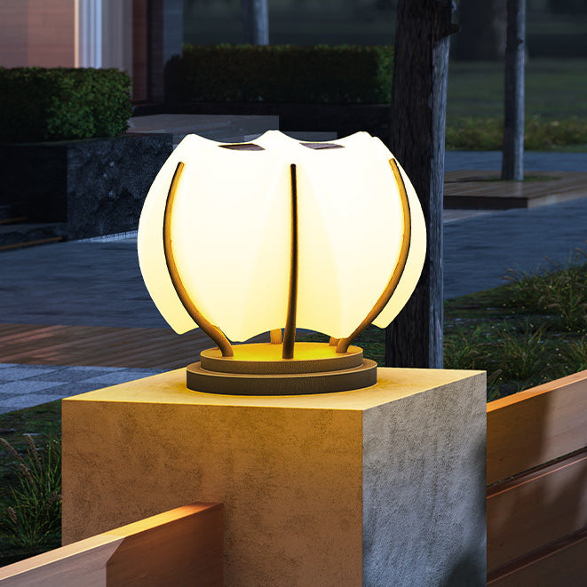 Moderne Kreativ Blomst Jern Plast LED Post Hode Lys For Hage | Luvikno