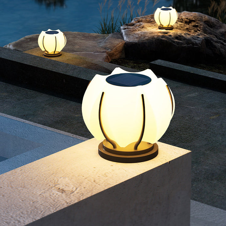 Moderne Kreativ Blomst Jern Plast LED Post Hode Lys For Hage | Luvikno