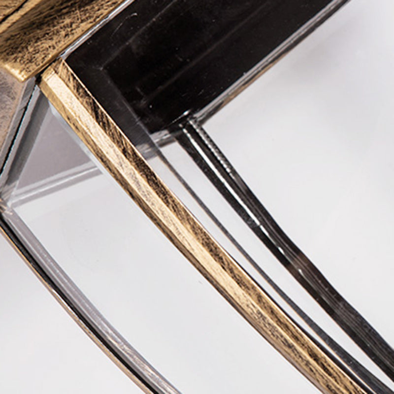 Samtidig Retro Vanntett Hexagonal Bur Aluminium Frostet Klart Glass 1-Lykt Vegglampe For Ute Patio | Luvikno