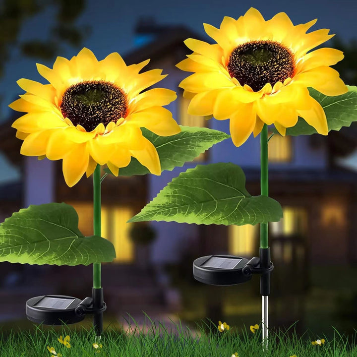 Moderne Kreativ Künstig Blomst LED Solvann Tett Gress Innsettingslys For Utendørs Patio | Luvikno