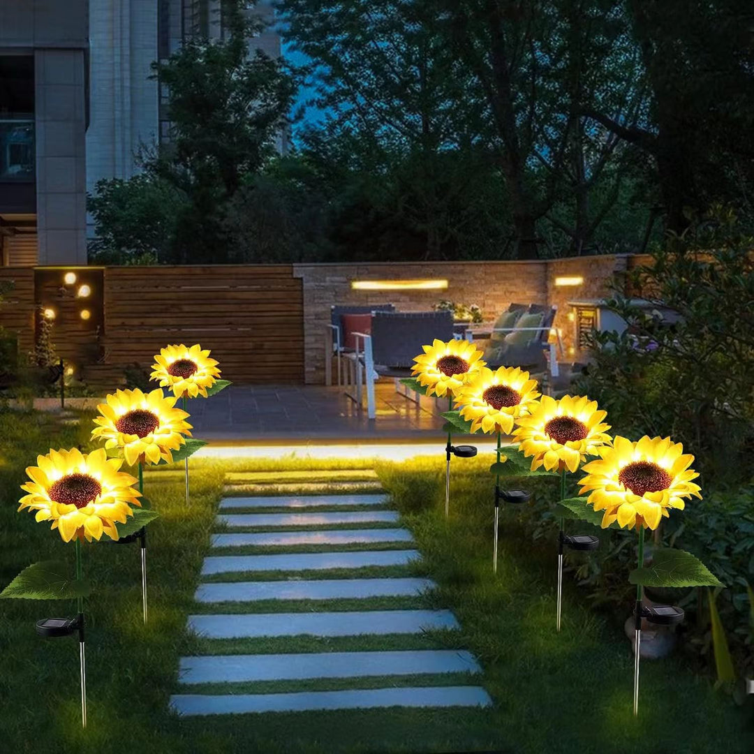Moderne Kreativ Künstig Blomst LED Solvann Tett Gress Innsettingslys For Utendørs Patio | Luvikno