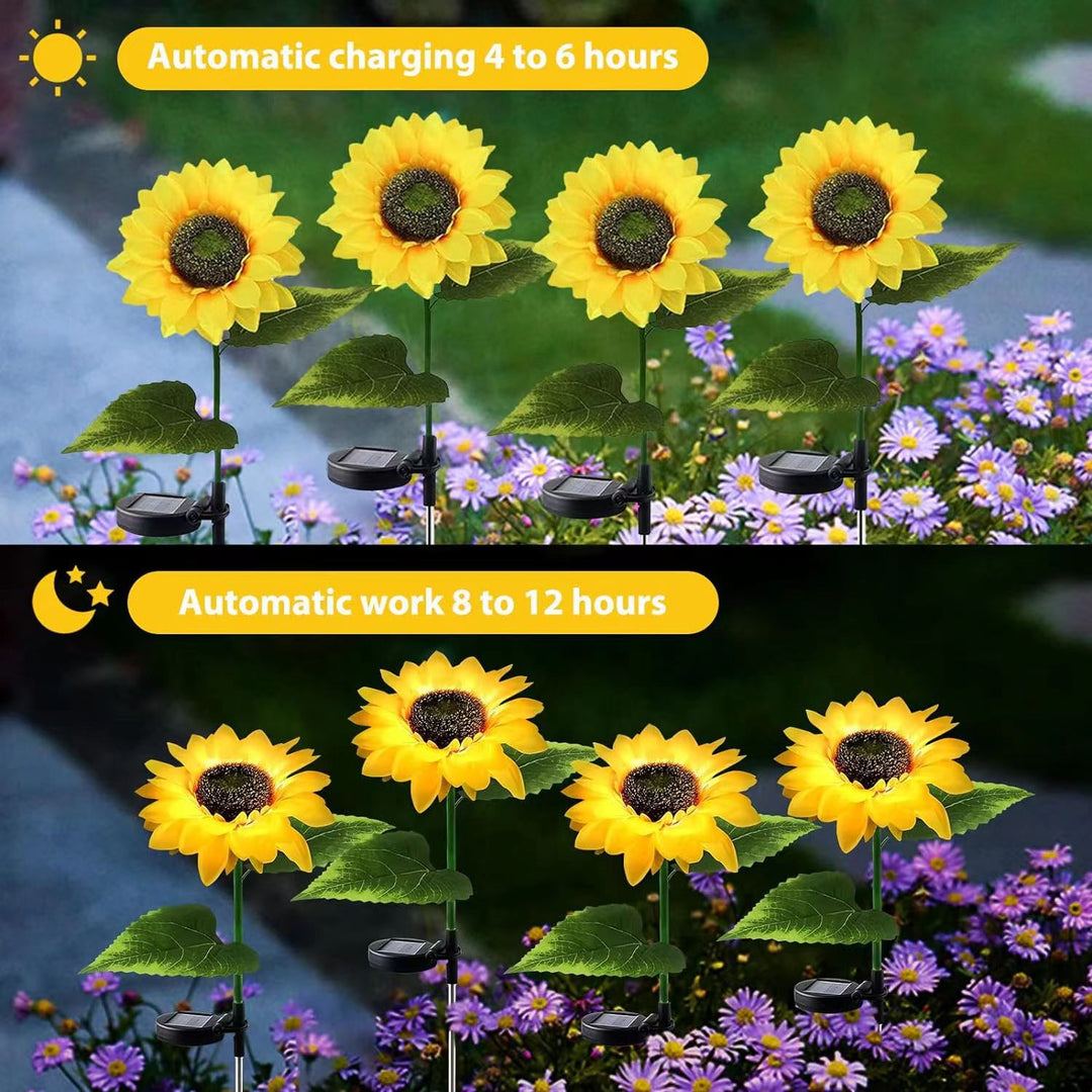 Moderne Kreativ Künstig Blomst LED Solvann Tett Gress Innsettingslys For Utendørs Patio | Luvikno