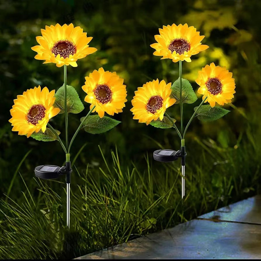 Moderne Kreativ Künstig Blomst LED Solvann Tett Gress Innsettingslys For Utendørs Patio | Luvikno