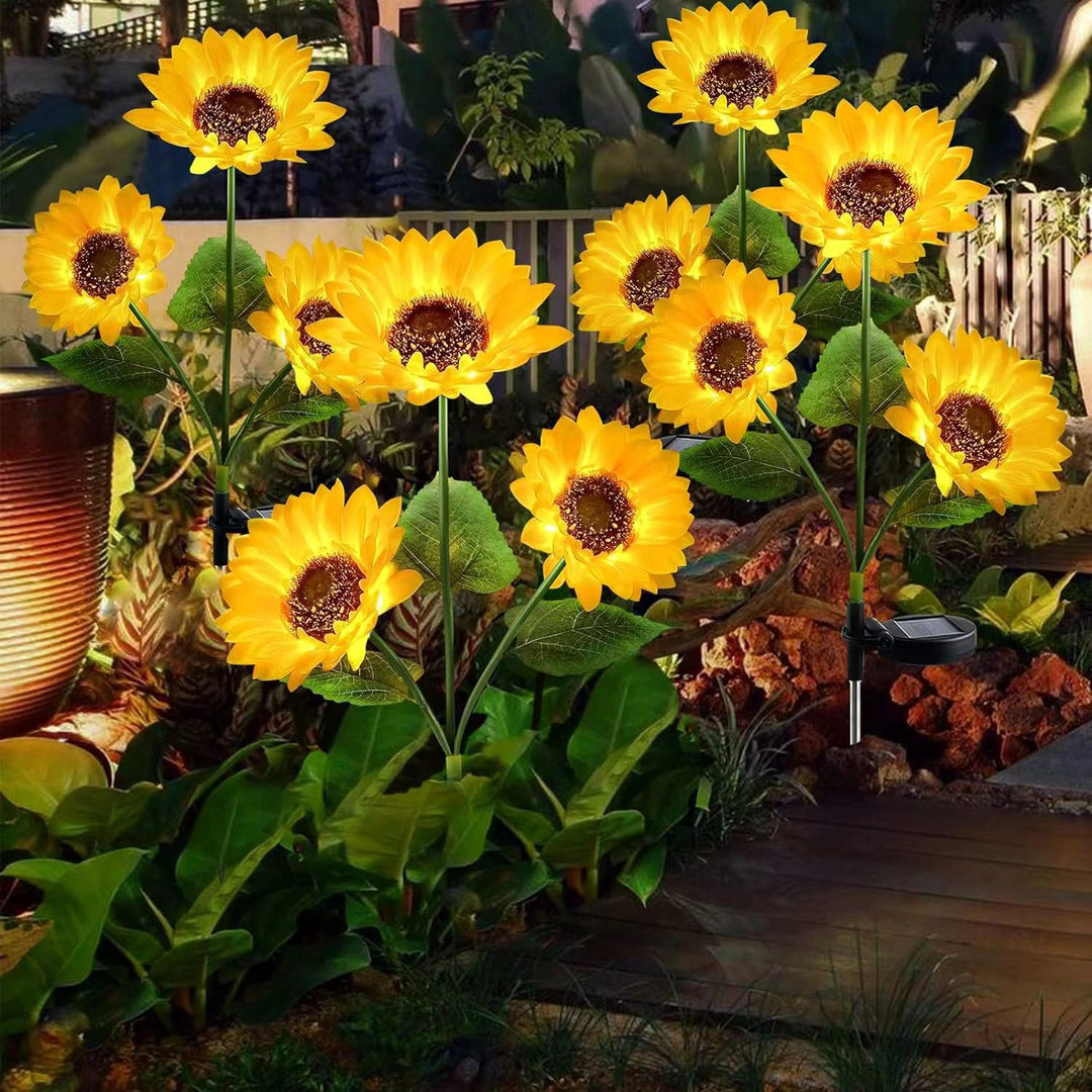 Moderne Kreativ Künstig Blomst LED Solvann Tett Gress Innsettingslys For Utendørs Patio | Luvikno