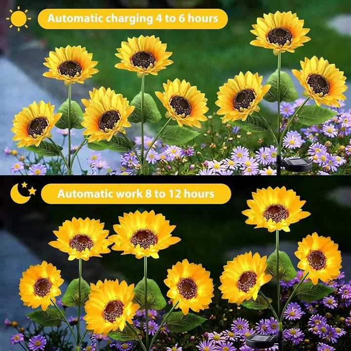 Moderne Kreativ Künstig Blomst LED Solvann Tett Gress Innsettingslys For Utendørs Patio | Luvikno