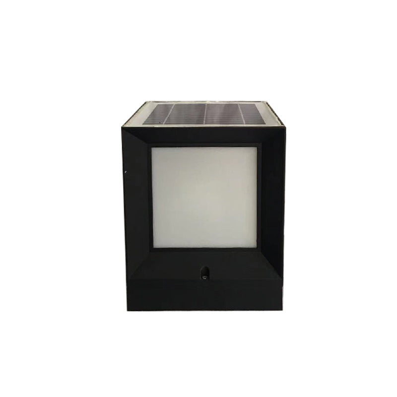 Moderne Minimalistiske Solvannfaste Firkantede Aluminium Acryll LED Utendørs Stolpe Lys For Hage | Luvikno