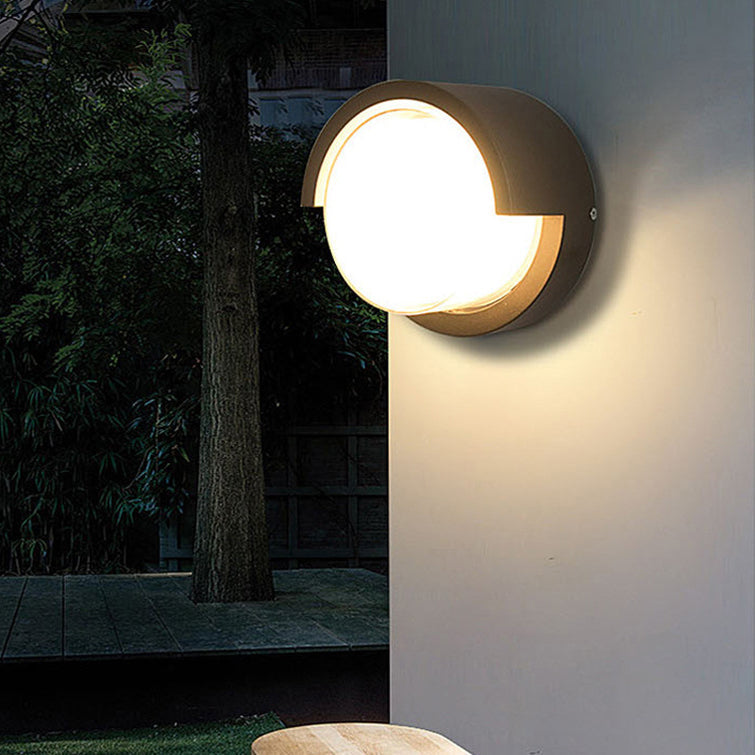 Moderne Minimalistisk Vanntett Rund Firkantet Plast Akryl LED Vegglampe For Hage | Luvikno