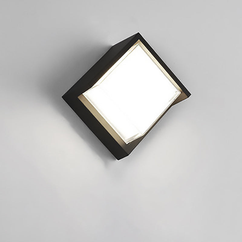 Moderne Minimalistisk Vanntett Rund Firkantet Plast Akryl LED Vegglampe For Hage | Luvikno