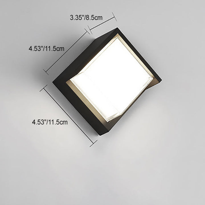Moderne Minimalistisk Vanntett Rund Firkantet Plast Akryl LED Vegglampe For Hage | Luvikno