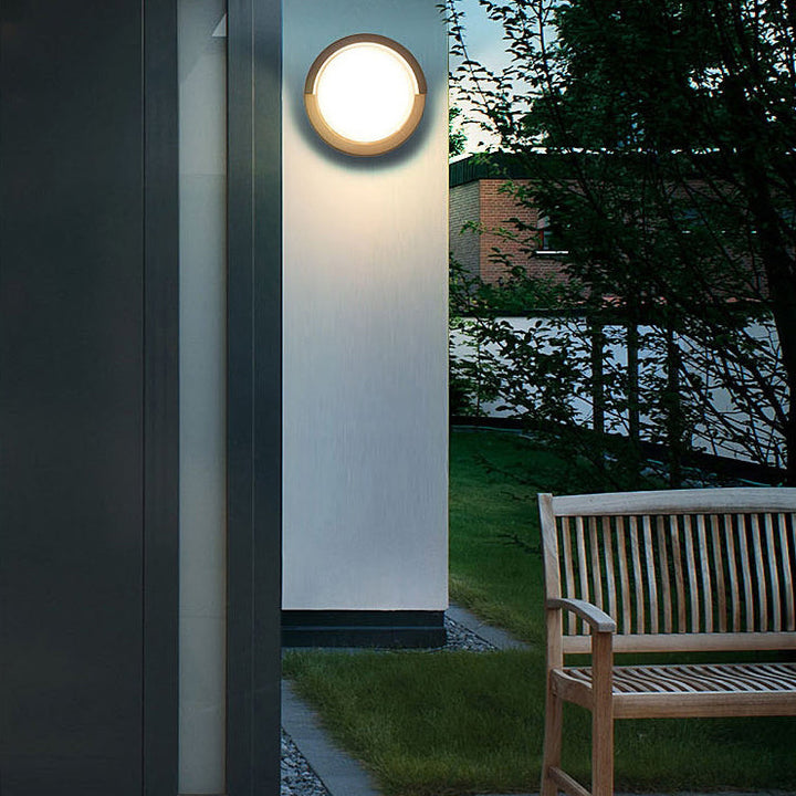 Moderne Minimalistisk Vanntett Rund Firkantet Plast Akryl LED Vegglampe For Hage | Luvikno