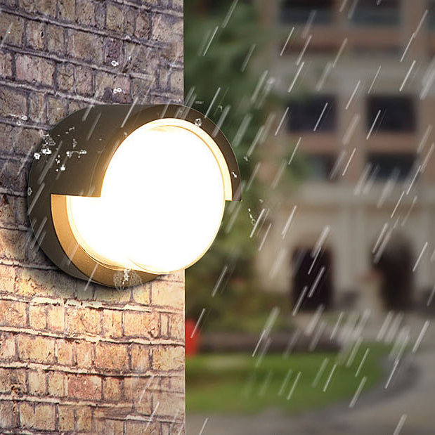 Moderne Minimalistisk Vanntett Rund Firkantet Plast Akryl LED Vegglampe For Hage | Luvikno