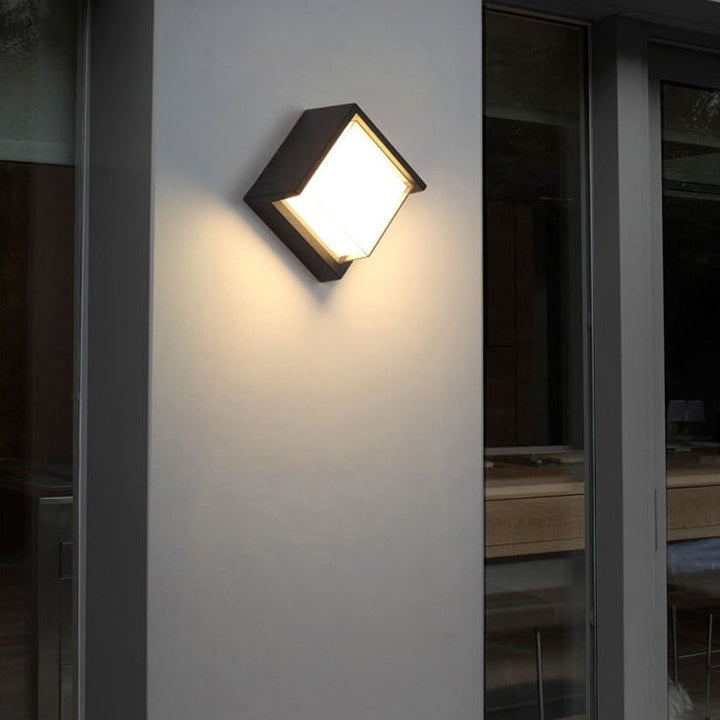 Moderne Minimalistisk Vanntett Rund Firkantet Plast Akryl LED Vegglampe For Hage | Luvikno