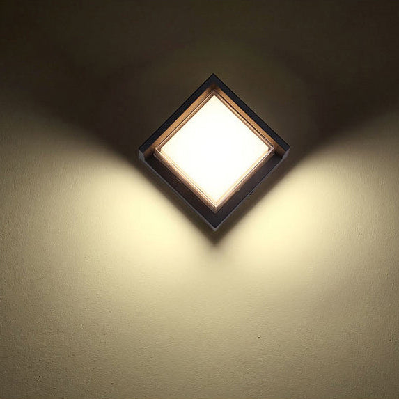 Moderne Minimalistisk Vanntett Rund Firkantet Plast Akryl LED Vegglampe For Hage | Luvikno