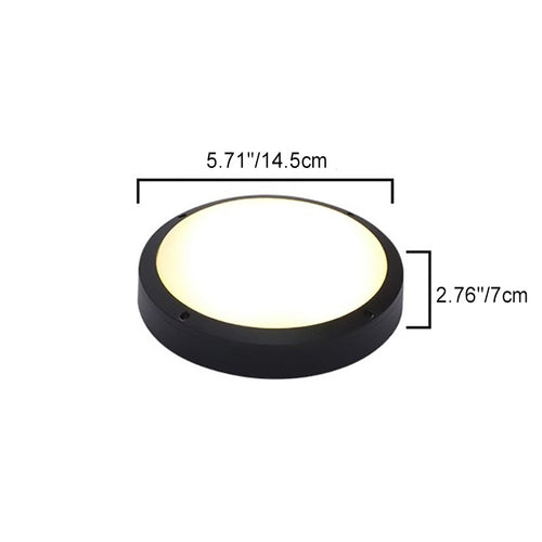 Moderne Minimalistisk Vanntett Rund Aluminiumsakryl LED Utendørs Flush Mount Taklampe For Hage | Luvikno