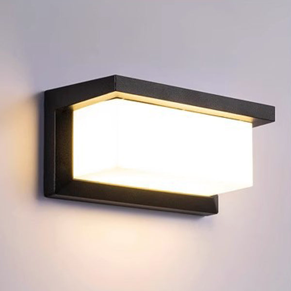 Moderne minimalistiske rektangulære vanntette aluminium LED vegglampe for utendørs terrasse | Luvikno