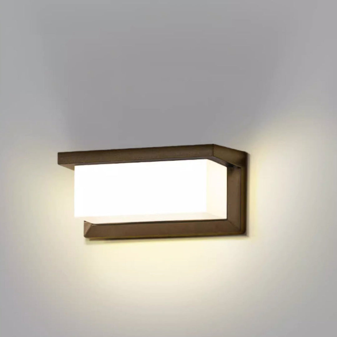 Moderne minimalistiske rektangulære vanntette aluminium LED vegglampe for utendørs terrasse | Luvikno